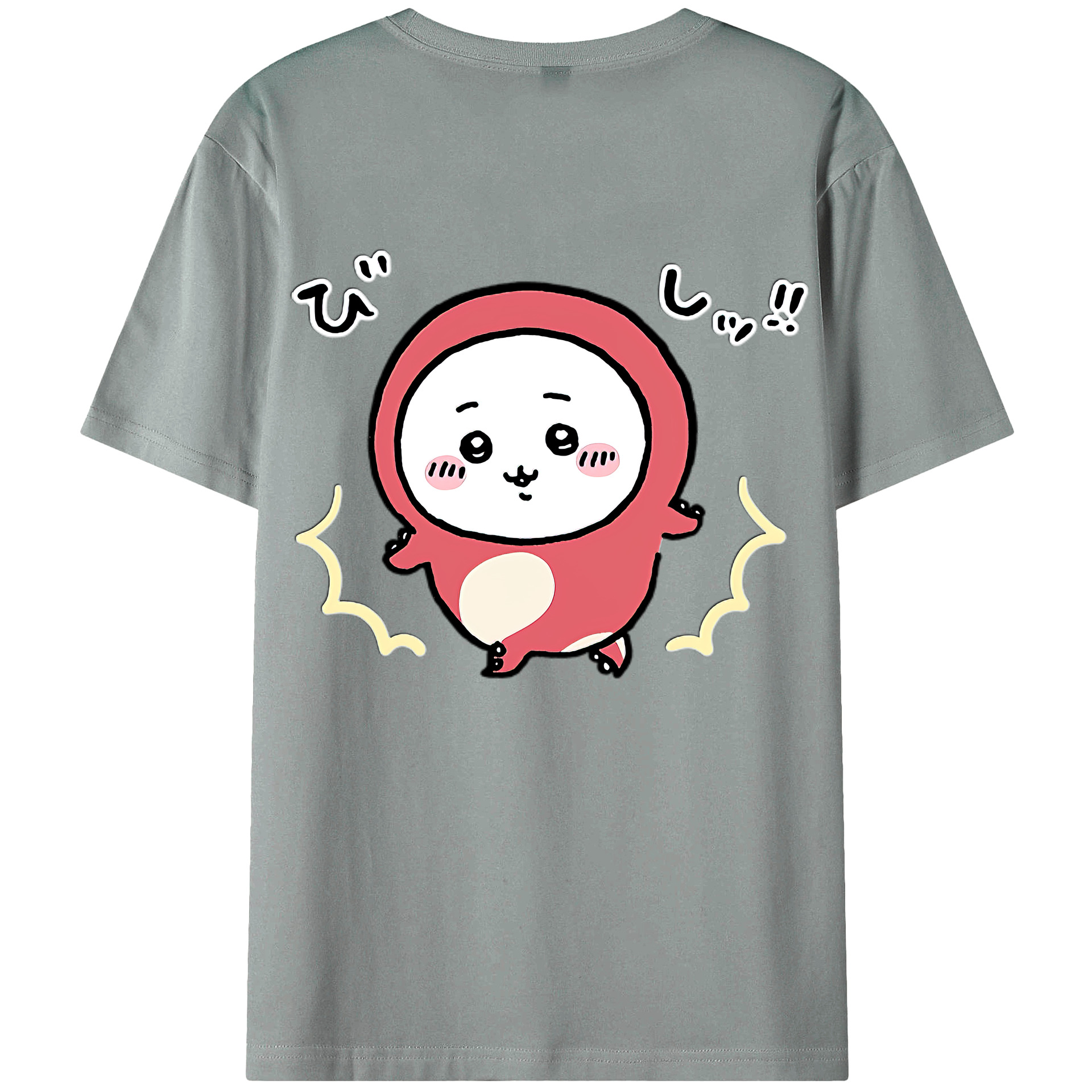 （画像用） ちいかわ ちいかわ Chii-kawa chiikawa 綿100％ メンズ半袖Tシャツ（バックプリント） 通気性